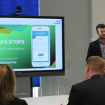 James Chapman, Safe Steps, presents to Aidan Fowler and the Patient Safety Collaborative