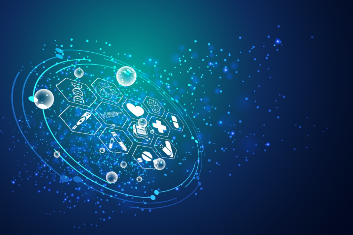 An abstract graphic of data; focusing on innovation.