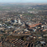 An aerial view of Oldham.