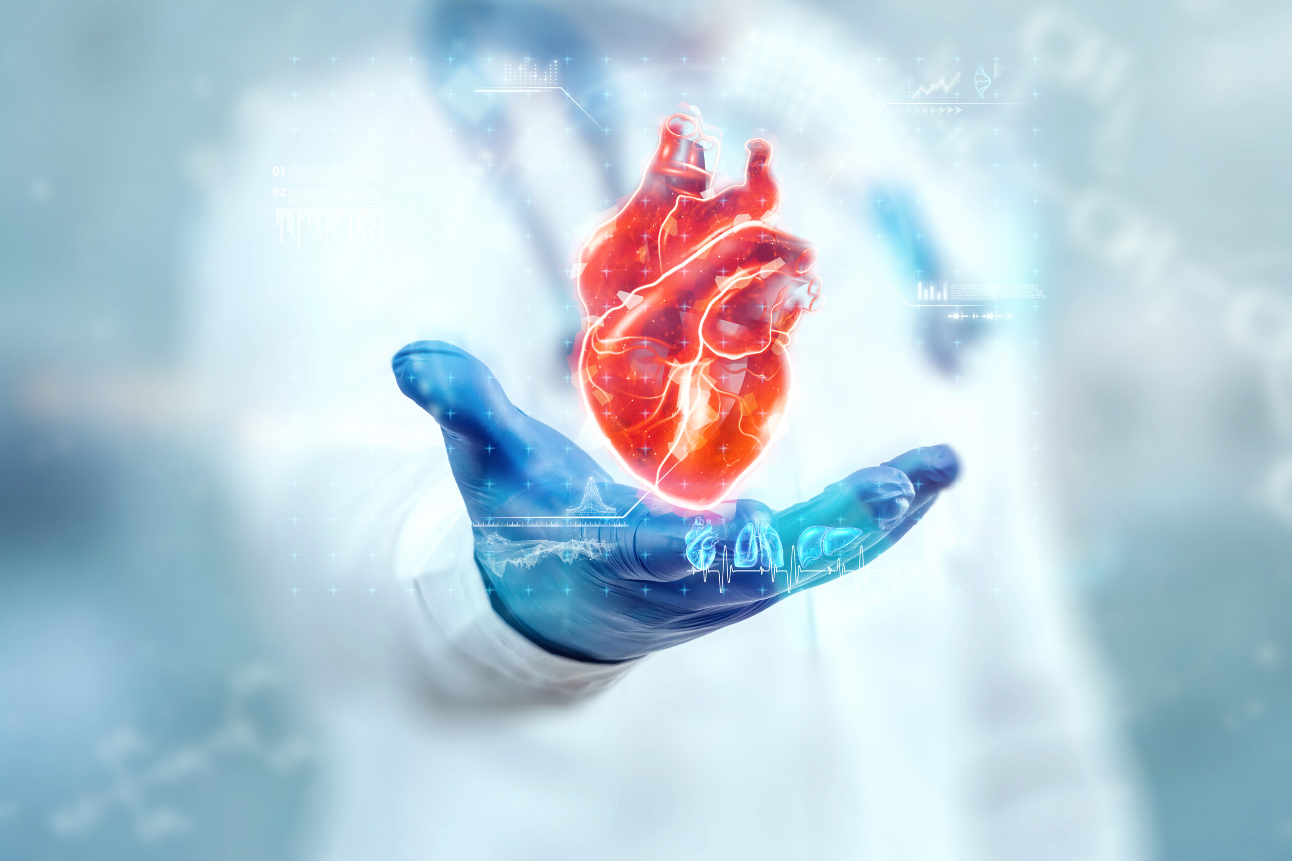 hand open with a heart floating in its palm