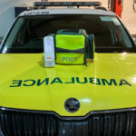 the Atellica VTLi Patient-side Immunoassay Analyser from Siemens Healthineers on top of an ambulance car bonnet